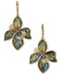 Фото #1 товара Gold-Tone Stone Flower Drop Earrings