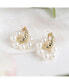 ფოტო #3 პროდუქტის Women's White Circular Drop Earrings