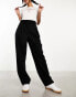 Фото #2 товара Monki tapered leg trousers with pleat front in black