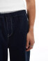 ASOS DESIGN super baggy jeans in navy with elasticated waistband