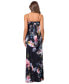 ფოტო #2 პროდუქტის Petite Floral-Print Drape-Neck Gown