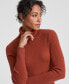 Women's 100% Cashmere Turtleneck Midi Sweater Dress, Regular & Petites, Created for Macy's Bronze Pecan, P/M - фото #2