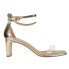 Фото #1 товара Chinese Laundry Yara Clear Metallic Ankle Strap Womens Clear, Gold Dress Sandal