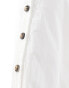 Фото #4 товара SNDYS linen look button detail thigh split maxi skirt co-ord in white