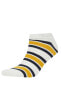 Erkek Çizgili 5li Pamuklu Patik Çorap C0136AXNS