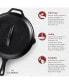 Фото #3 товара Cast Iron Skillet with Lid - 12"-inch Pre-Seasoned Covered Frying Pan