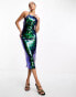 Collective the Label exclusive disc sequin midi dress in cobalt mix Синий, 34 - фото #4