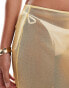 Фото #5 товара ASOS DESIGN co-ord sheer sparkle maxi skirt in gold