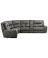 Фото #4 товара CLOSEOUT! Terrine 5-Pc. Fabric Sectional with 2 Power Motion Recliners and 1 USB Console, Created for Macy's
