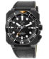ფოტო #1 პროდუქტის Men's XO Submarine Swiss Automatic Black Leather Watch 44mm