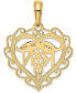 ფოტო #2 პროდუქტის Registered Nurse Open Heart Charm Pendant in 14k Gold