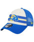 Фото #1 товара Men's Cream, Royal Los Angeles Rams Team Stripe Trucker 9FORTY Snapback Hat