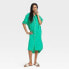 Фото #2 товара Women's 3/4 Sleeve Midi Shirtdress - Universal Thread Green S