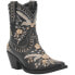 Фото #2 товара Dingo Primrose Embroidered Floral Snip Toe Cowboy Booties Womens Black Casual Bo