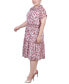 Фото #3 товара Plus Size Short Sleeve Smocked Waist Dress