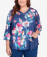 Фото #1 товара Plus Size In Full Bloom Placed Floral V-neck Top
