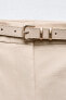 Darted bermuda shorts with belt