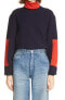 Фото #1 товара Victoria Beckham 289232 Double Face Funnel Neck Sweater Navy/ Red Size Large