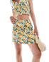 Фото #3 товара Abercrombie & Fitch co-ord linen blend skort in lemon print