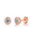 ფოტო #1 პროდუქტის Sterling Silver with 1ctw Round Lab Created Moissanite Modern Bezel Stud Earrings