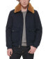 Фото #1 товара Men's Faux-Fur-Collar Bomber Jacket