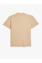 4sam10113mk 057 Bej Erkek Pamuk Jersey Kısa Kollu Basic Polo T-shirt