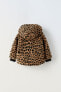 Animal print faux shearling jacket