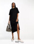 Фото #1 товара ONLY Tall oversized maxi t-shirt dress in black