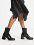 Bershka mid heel chelsea boot in black