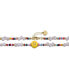 Фото #2 товара 14k Yellow Gold Plated Multi Color Beads Necklace with Freshwater Pearls and a Smiley Charm for Kids