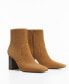 ფოტო #1 პროდუქტის Women's Block Heeled Leather Ankle Boots