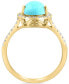 ფოტო #4 პროდუქტის EFFY® Turquoise & Diamond (1/4 ct. t.w.) Halo Ring in 14k Gold