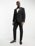 Фото #5 товара Noak 'Verona' wool-rich slim tuxedo suit jacket in black