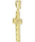 Фото #3 товара Men's Diamond Textured Cross Pendant (1/4 ct. t.w.) in 10k gold