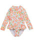 ფოტო #1 პროდუქტის Little Girls Hawaiian Luau Sustainable LS Surf Suit