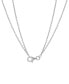 ფოტო #4 პროდუქტის Diamond Circle & Heart 18" Layered Pendant Necklace (1/4 ct. t.w.) in Sterling Silver