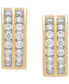 ფოტო #3 პროდუქტის Men's Lab Grown Diamond Channel-Set Small Hoop Earrings (1 ct. t.w.) in 10k Gold, 15mm