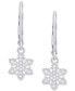 ფოტო #1 პროდუქტის Lab-grown White Sapphire Snowflake Leverback Drop Earrings (1/3 ct. t.w.) in Sterling Silver