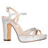 Фото #2 товара Nina Saralyn Metallic Rhinestone Platform Wedding Womens Silver Dress Sandals S