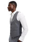 Фото #4 товара ASOS DESIGN slim fit suit waistcoat with wool in charcoal