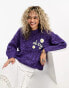 Фото #2 товара Obey flora knitted jumper in purple