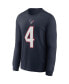 Фото #3 товара Men's Deshaun Watson Navy Houston Texans Player Name Number Long Sleeve T-shirt