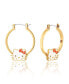 ფოტო #1 პროდუქტის Sanrio Hoop Gold Plated and Enamel Earrings, Officially Licensed