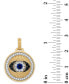 Фото #3 товара Esquire Men's Jewelry cubic Zirconia Evil Eye Pendant in 14k Gold-Plated Sterling Silver, Created for Macy's