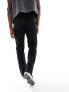 ASOS DESIGN straight cargo trouser with carpenter details in black