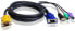 Фото #1 товара ATEN PS/2 USB KVM Cable 3m - 3 m - PS/2 - PS/2 - VGA - Black - 2 x PS/2 - USB A - HDB-15