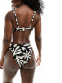 New Look printed balconette bikini top in black