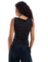 Фото #4 товара Weekday Annie boat neck tank top in black