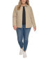 Фото #5 товара Womens Plus Size Collared Quilted Coat