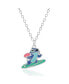 Фото #1 товара Lilo and Stitch Silver Plated Stitch Surfing Pendant, 16+2" Chain